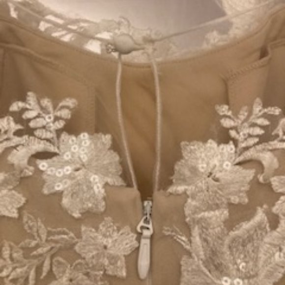 Azazie Eudora Wedding Dress Diamond White/Champagne Size WD18 - Picture 8 of 14